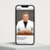 Hone Health website on a phone welcoming a patient back and featuring a doctor.